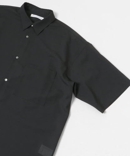 可水洗羊毛精紡短袖襯衫