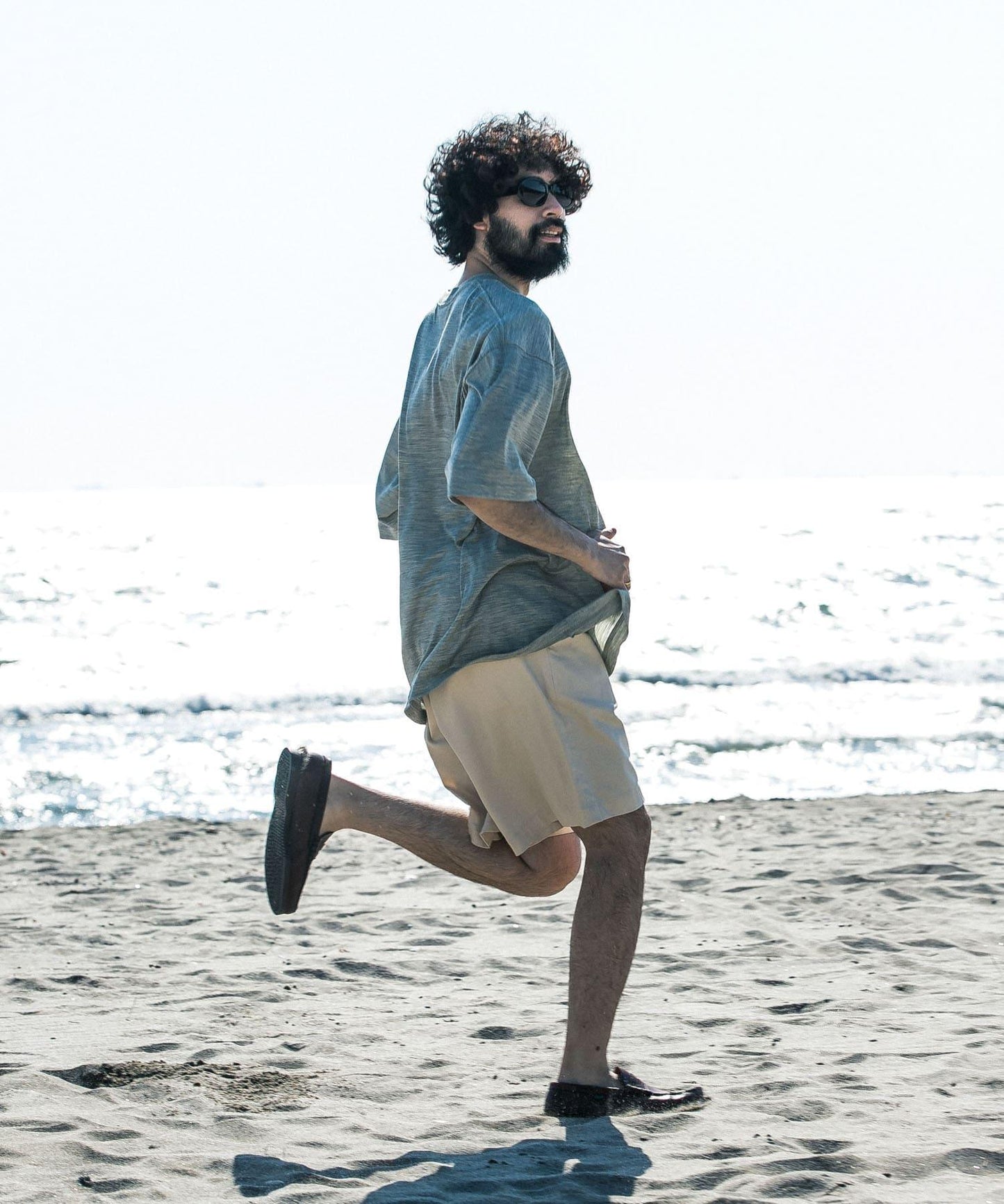 new basic 可水洗美麗諾羊毛短袖T恤