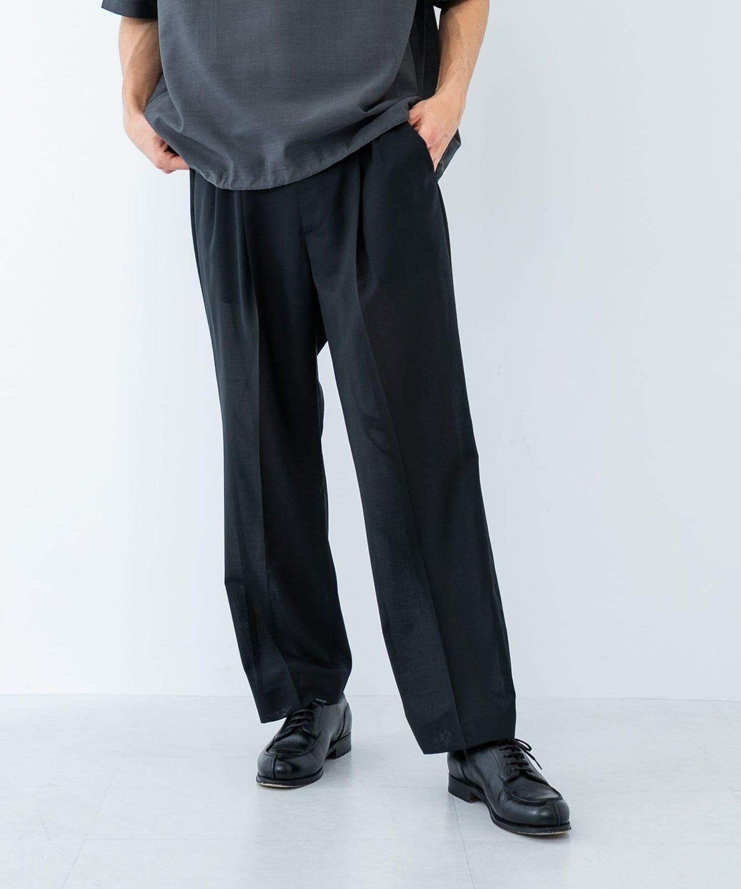 可水洗羊毛精紡西裝褲