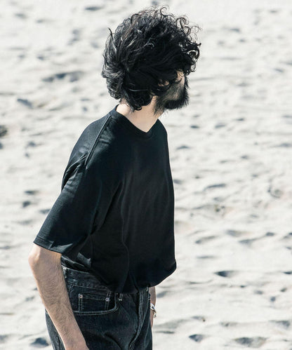 new basic 可水洗美麗諾羊毛短袖T恤