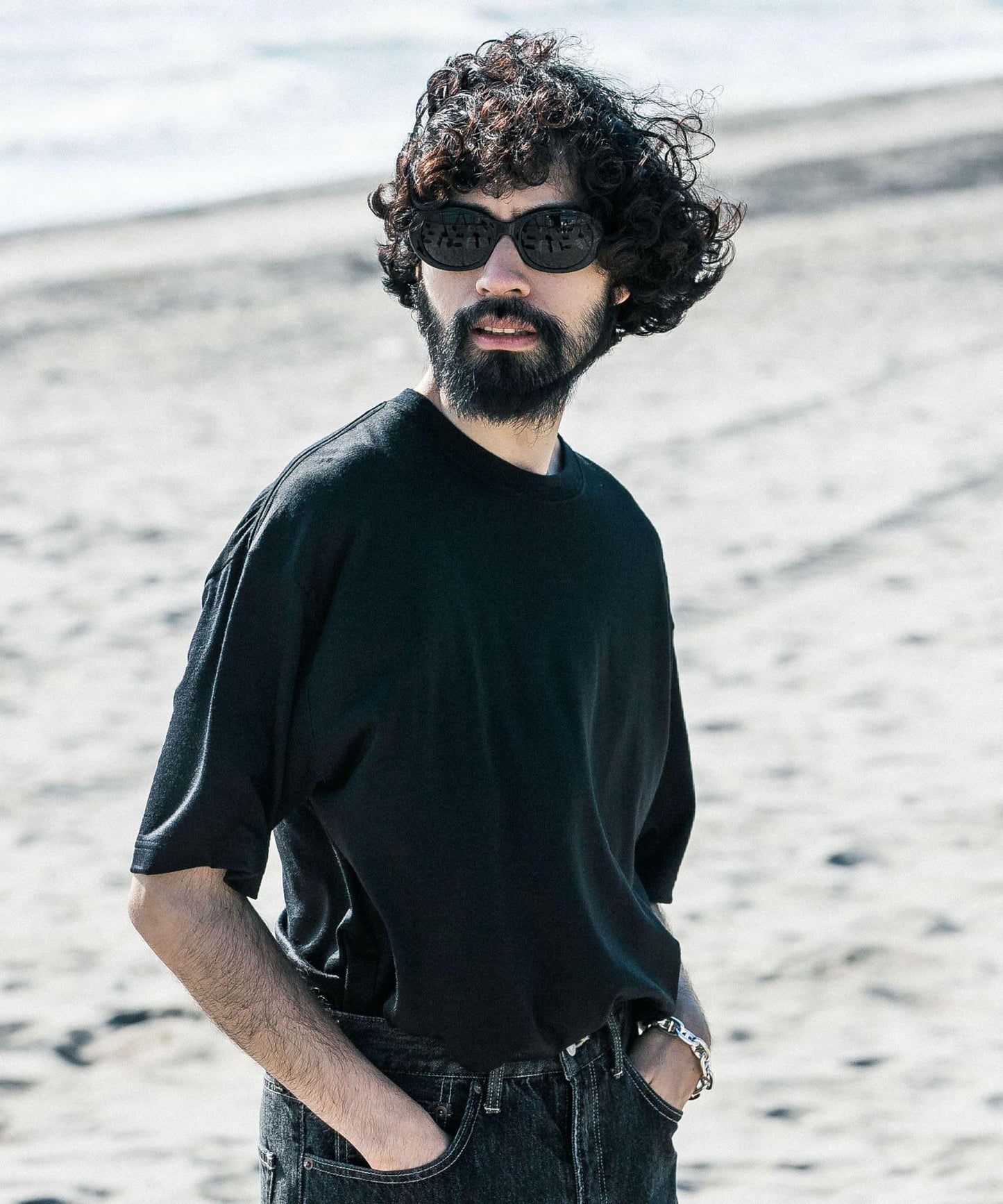 new basic 可水洗美麗諾羊毛短袖T恤