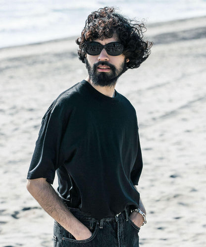 new basic 可水洗美麗諾羊毛短袖T恤