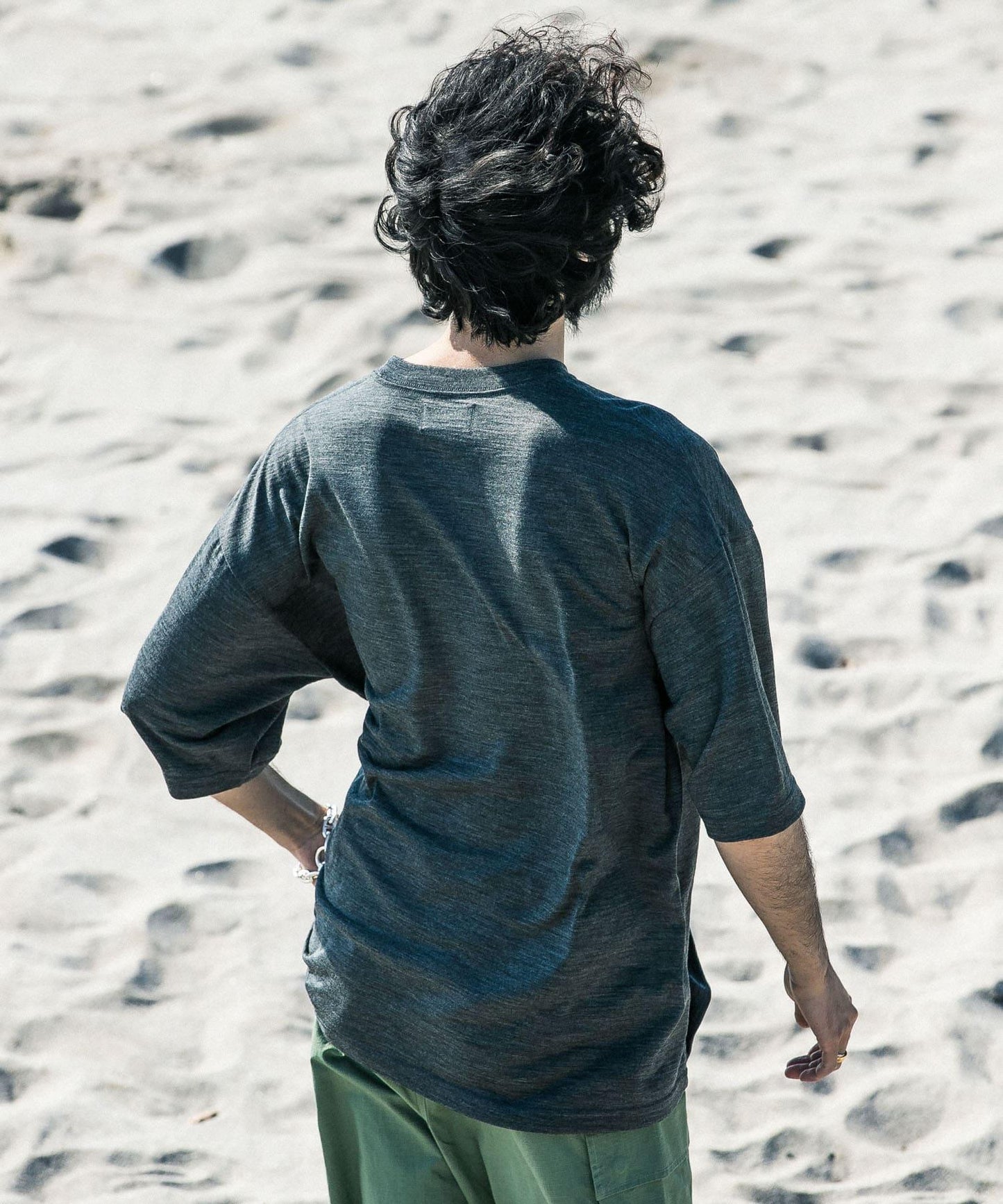 new basic 可水洗美麗諾羊毛短袖T恤