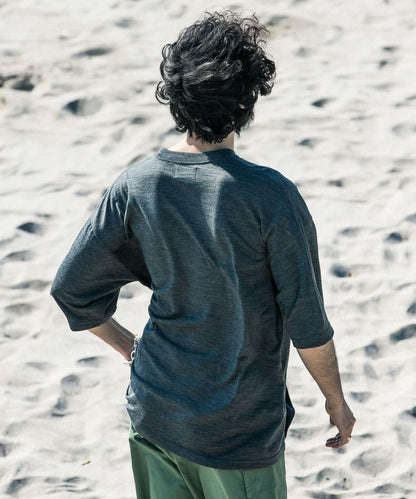 new basic 可水洗美麗諾羊毛短袖T恤