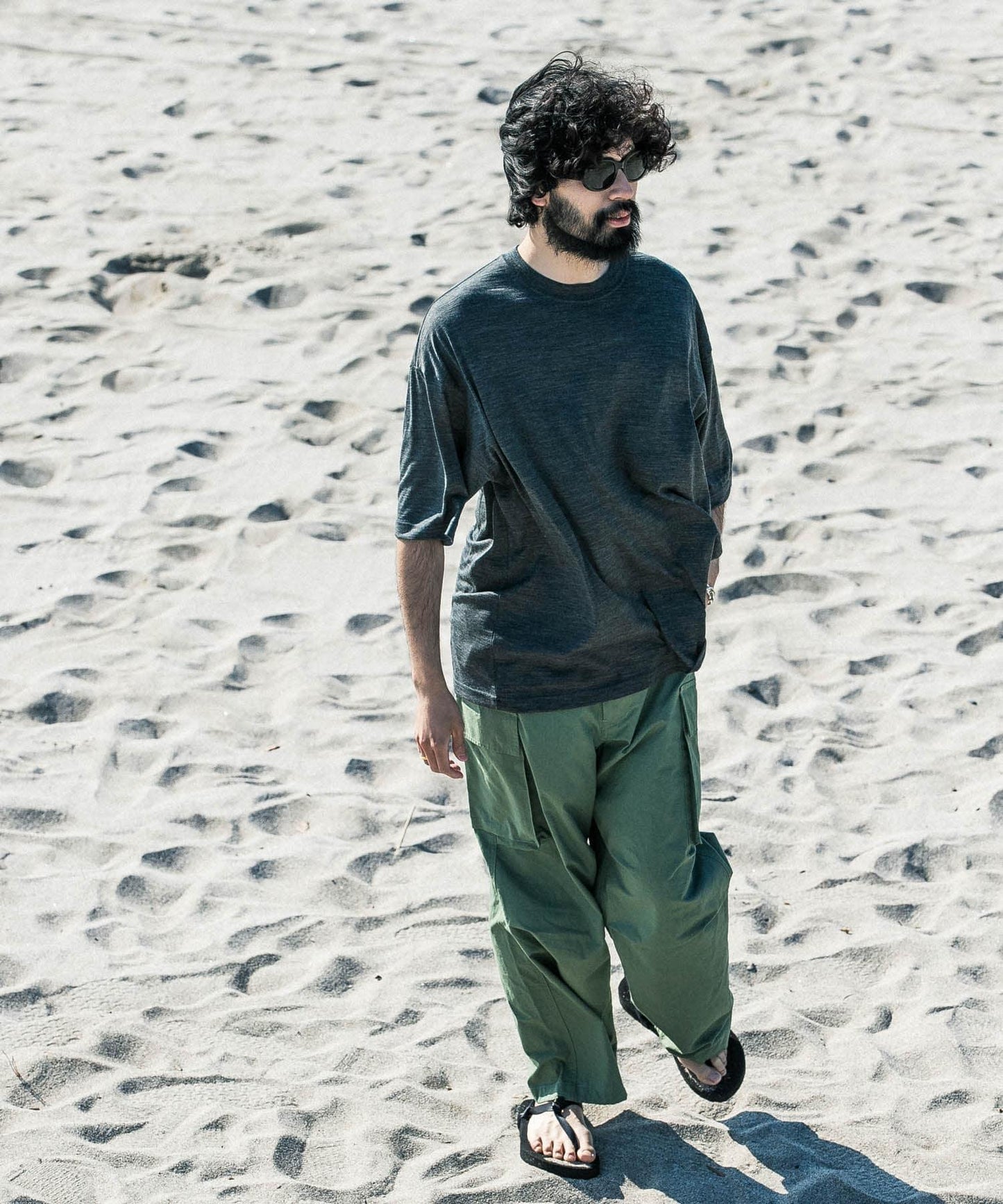 new basic 可水洗美麗諾羊毛短袖T恤