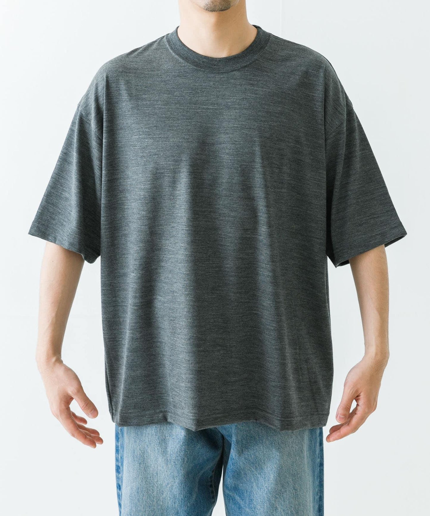 new basic 可水洗美麗諾羊毛短袖T恤