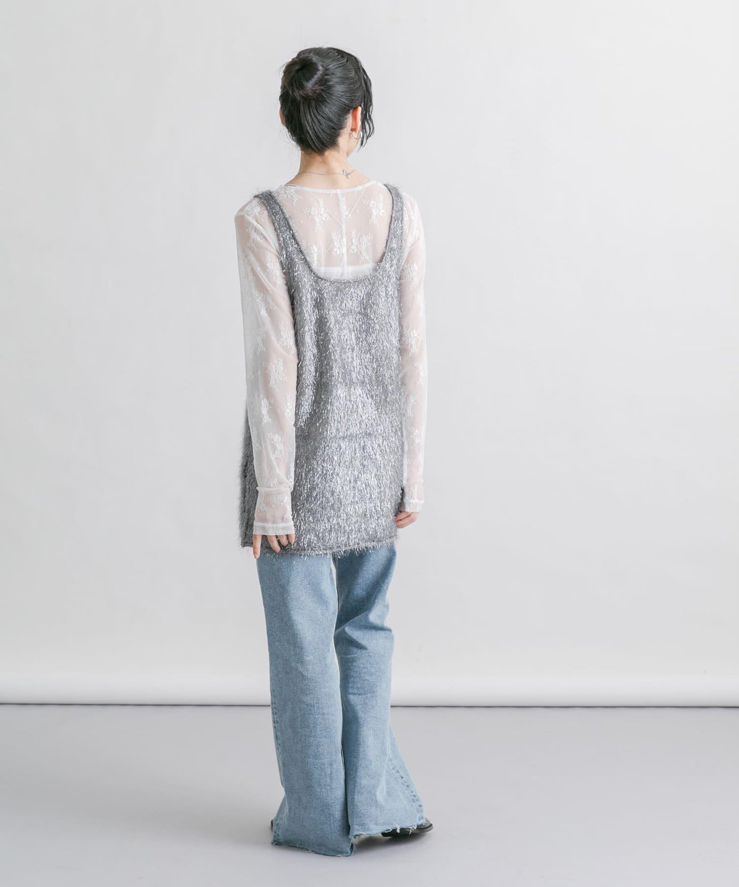 「34碼/適合身材較矮人群」彈力喇叭牛仔褲