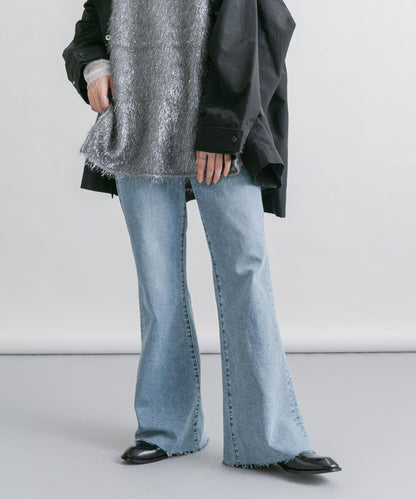 「34碼/適合身材較矮人群」彈力喇叭牛仔褲