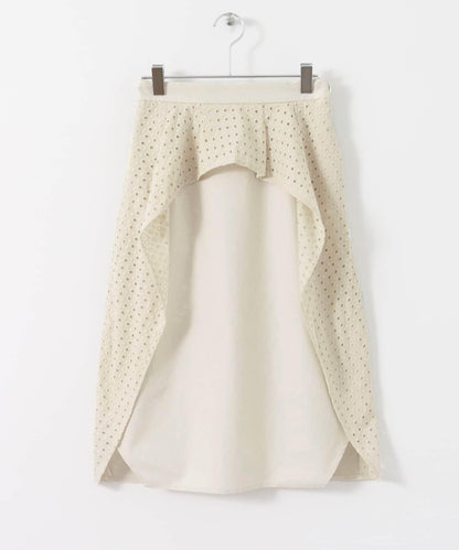 荷葉邊蕾絲不對稱半身裙