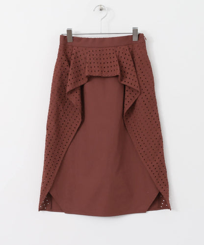 荷葉邊蕾絲不對稱半身裙