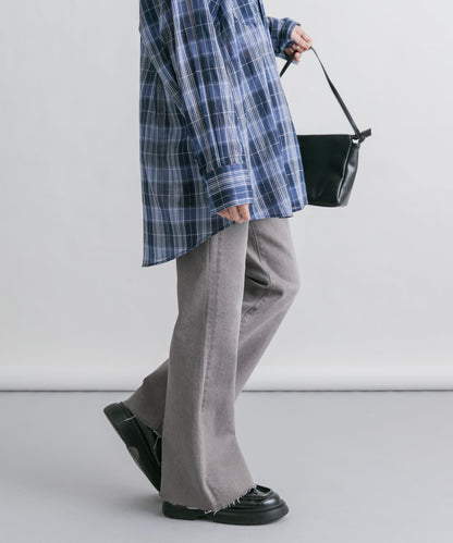 「34碼/適合身材較矮人群」彈力喇叭牛仔褲