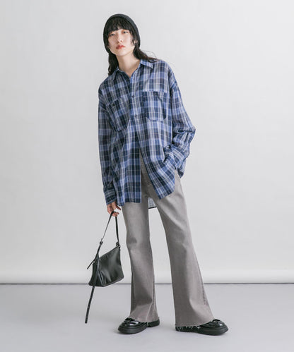 「34碼/適合身材較矮人群」彈力喇叭牛仔褲