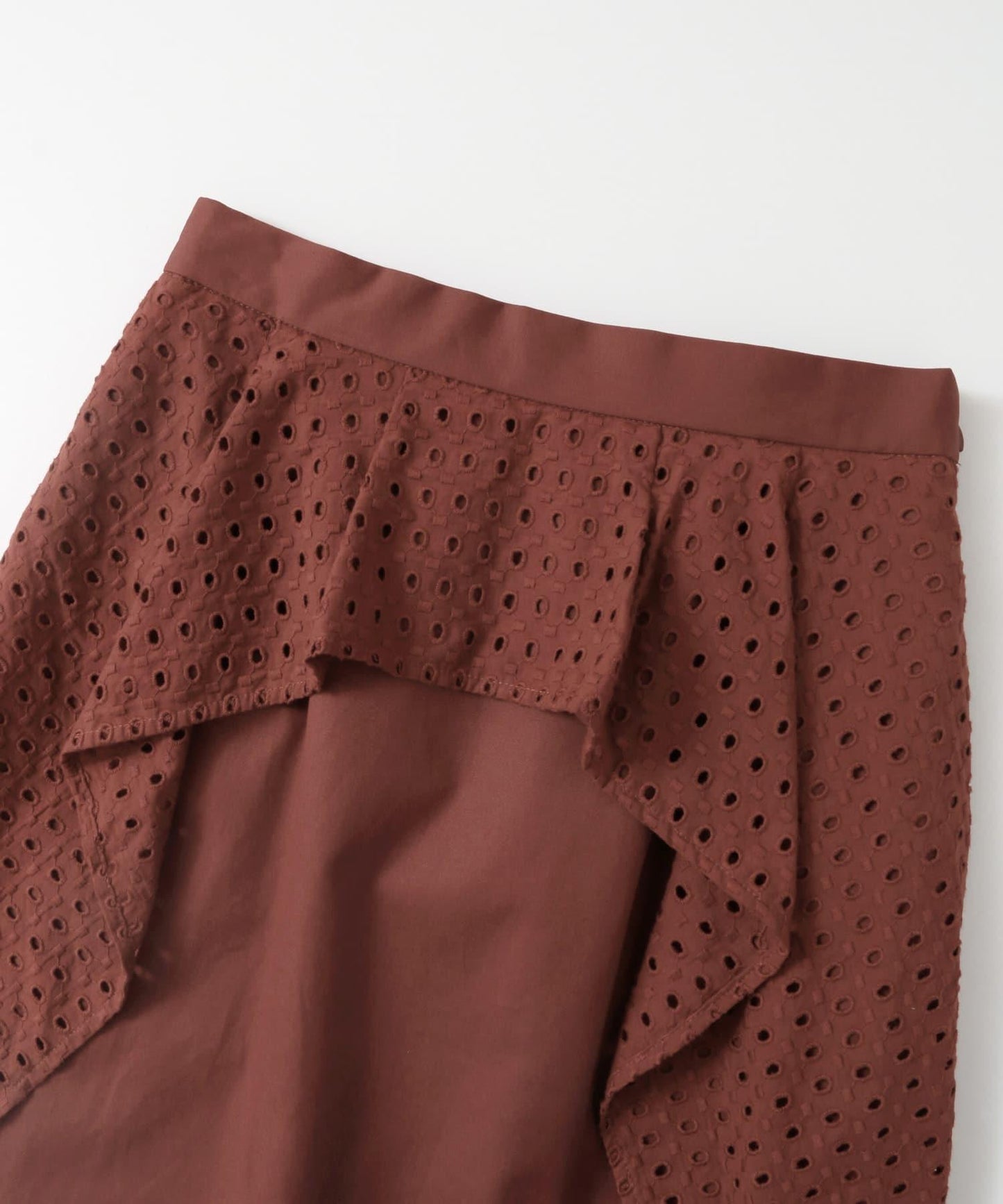 荷葉邊蕾絲不對稱半身裙