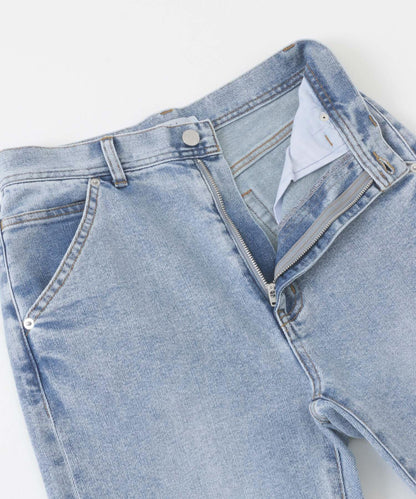 「34碼/適合身材較矮人群」彈力喇叭牛仔褲