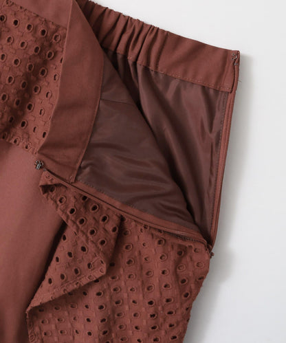 荷葉邊蕾絲不對稱半身裙