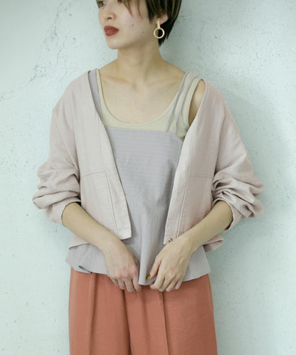 條紋不對稱吊帶背心∴