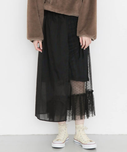 層疊透視系圍裹半身裙∴