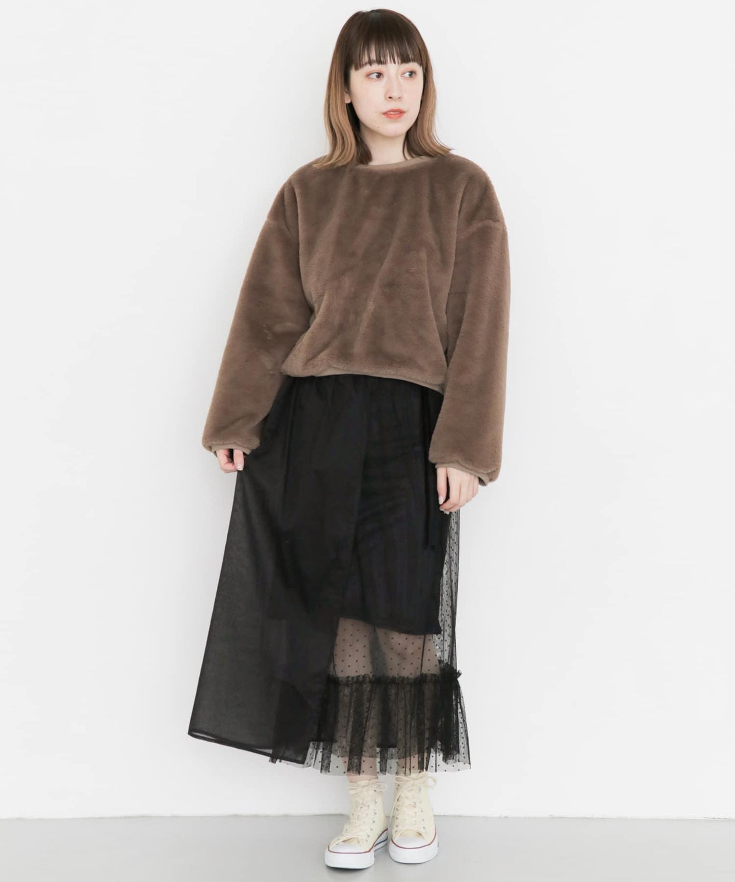 層疊透視系圍裹半身裙∴