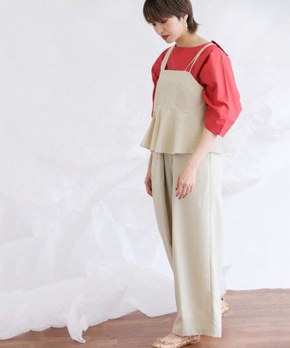 條紋不對稱吊帶背心∴