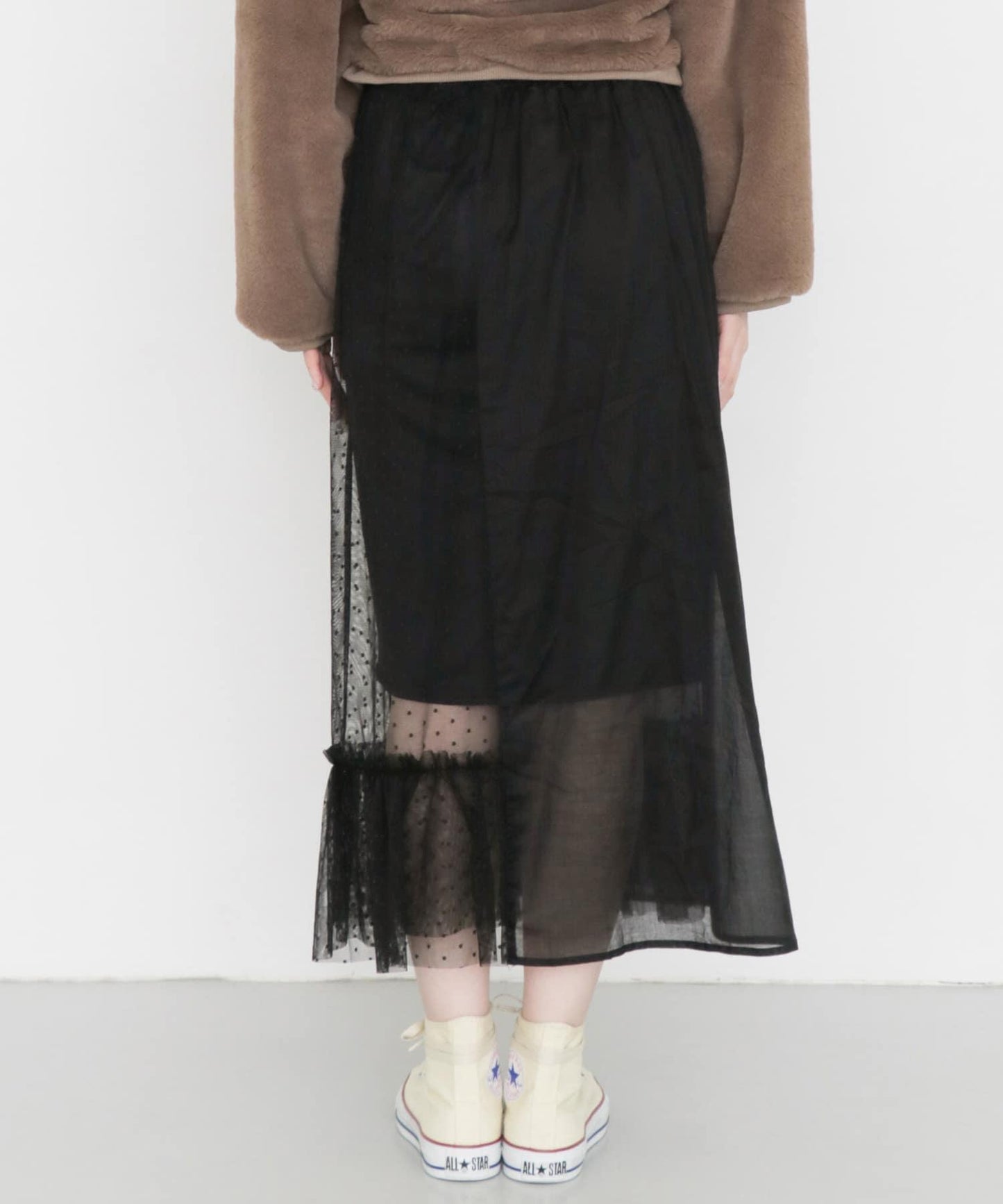 層疊透視系圍裹半身裙∴