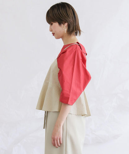 條紋不對稱吊帶背心∴