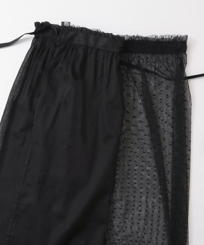 層疊透視系圍裹半身裙∴