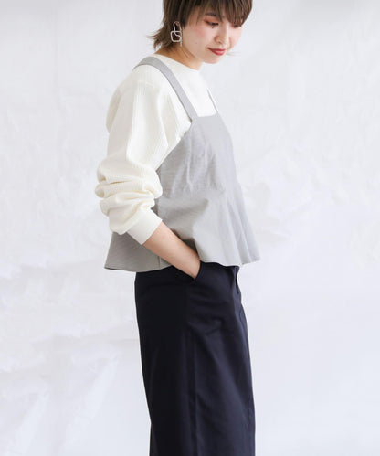 條紋不對稱吊帶背心∴