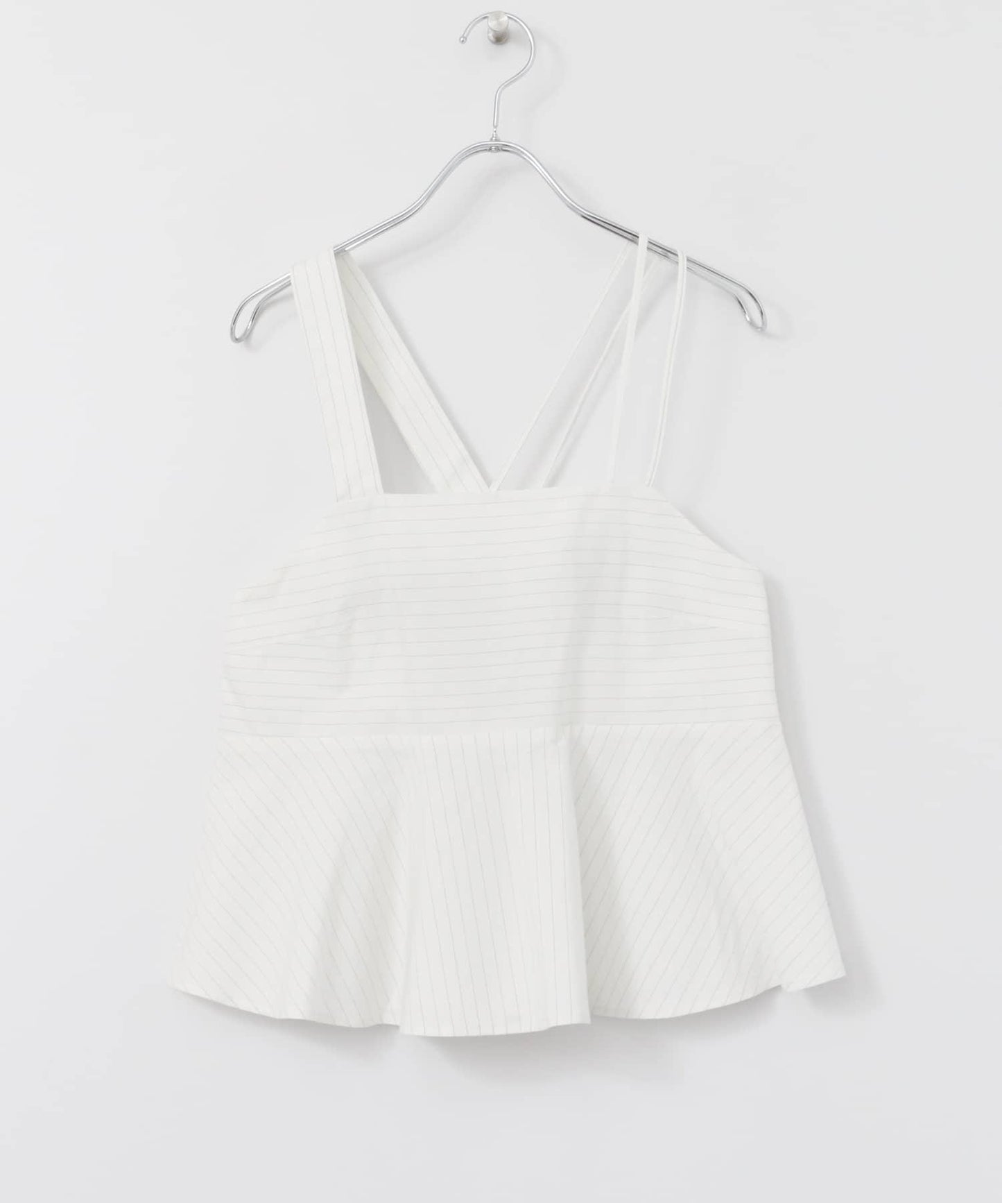 條紋不對稱吊帶背心∴