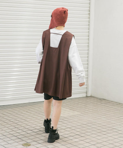 肩部褶皺設計迷你連衣裙