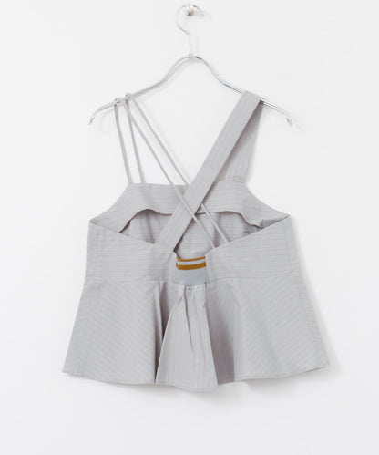 條紋不對稱吊帶背心∴