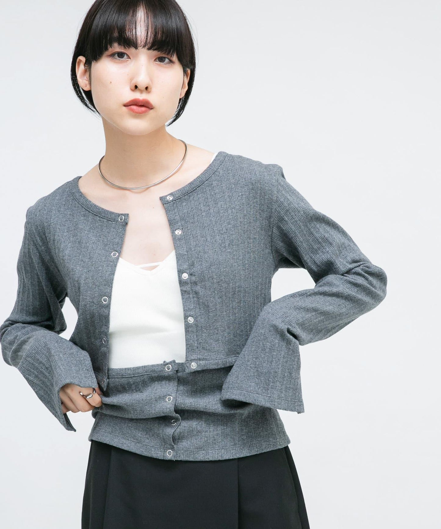 鏤空羅紋針織衫