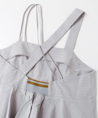 條紋不對稱吊帶背心∴
