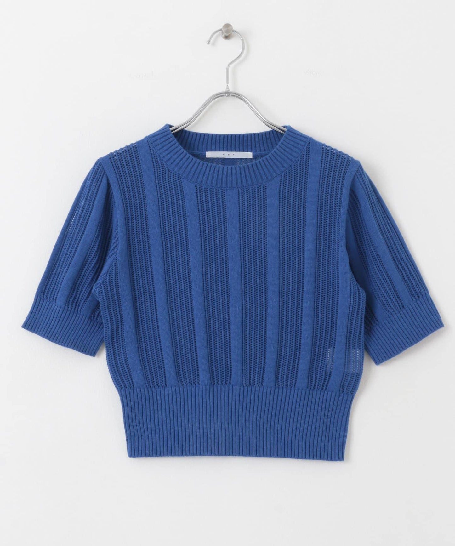 透視條紋修身針織衫