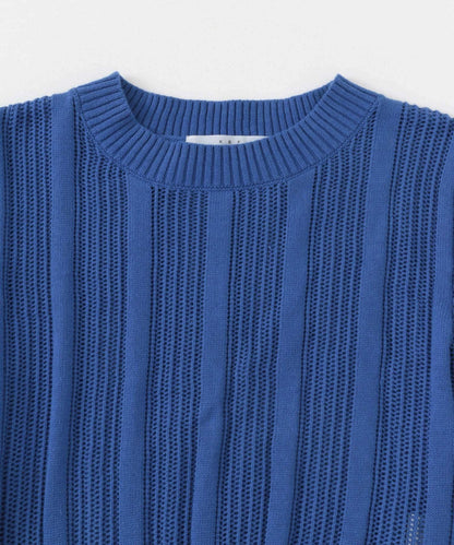 透視條紋修身針織衫