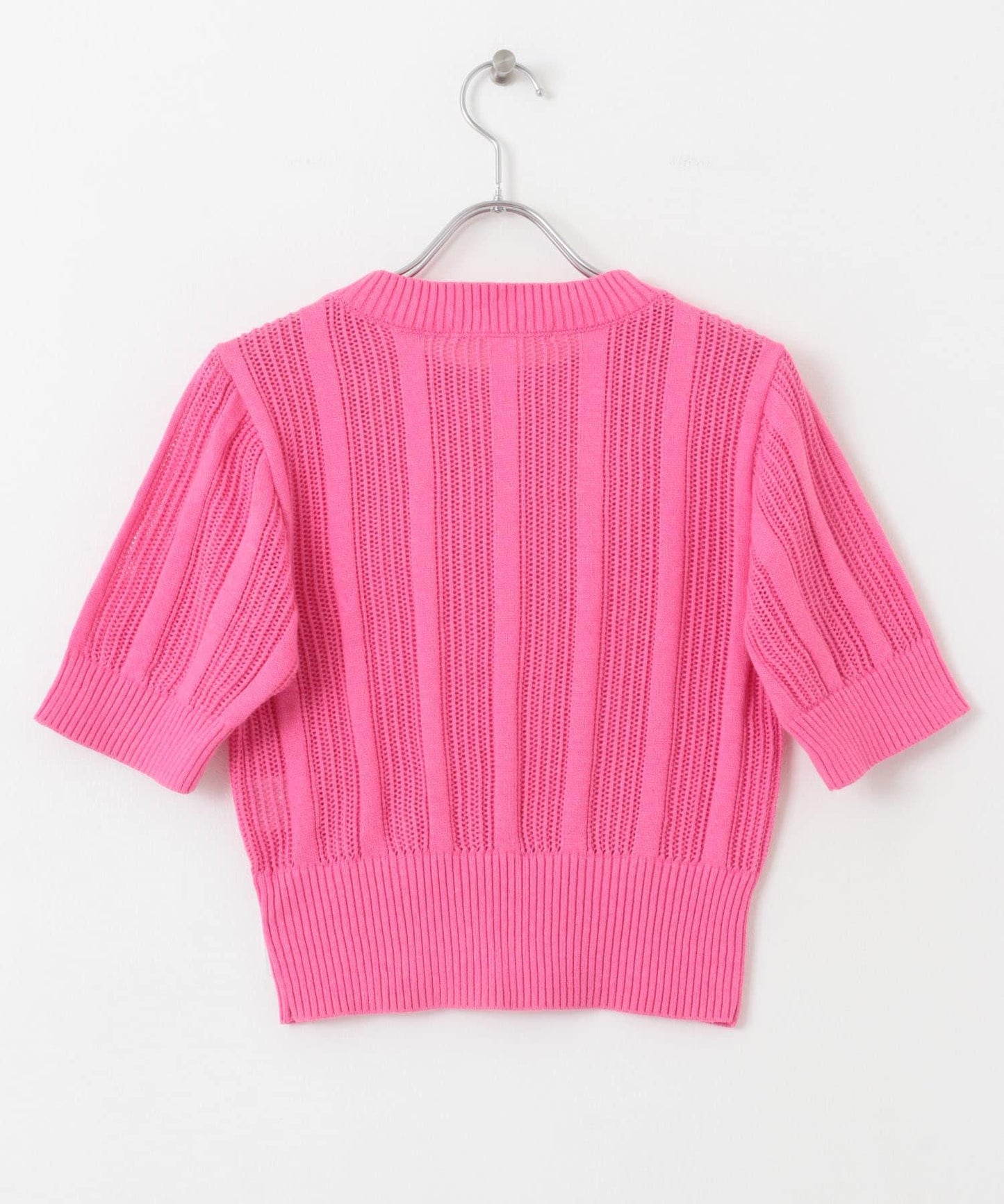 透視條紋修身針織衫