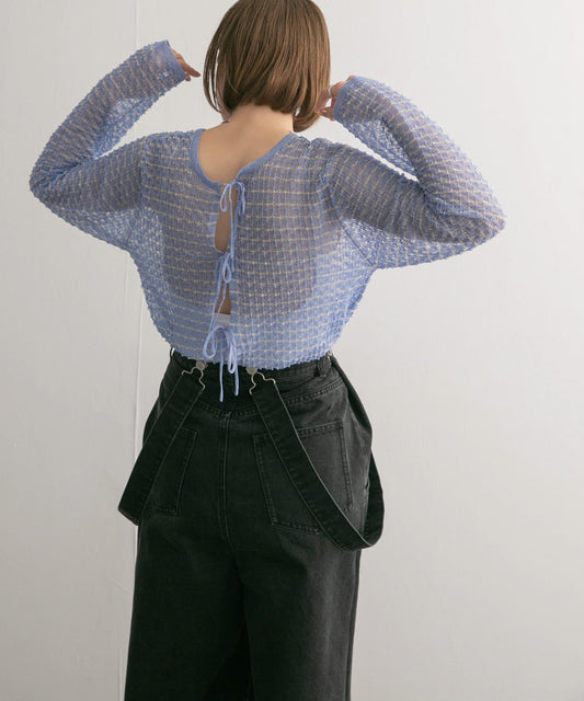 2WAY立體感透視針織衫