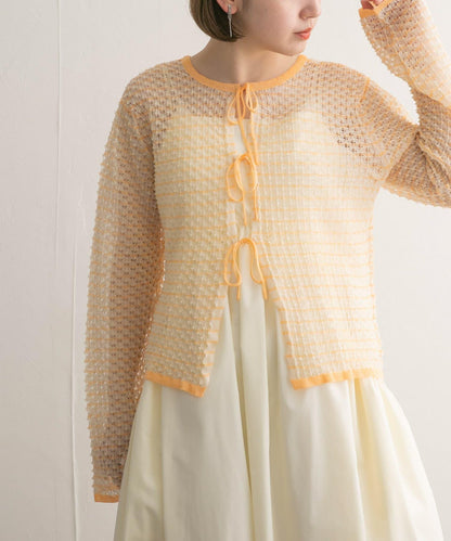 2WAY立體感透視針織衫