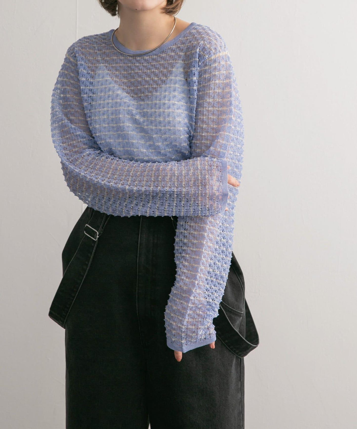 2WAY立體感透視針織衫