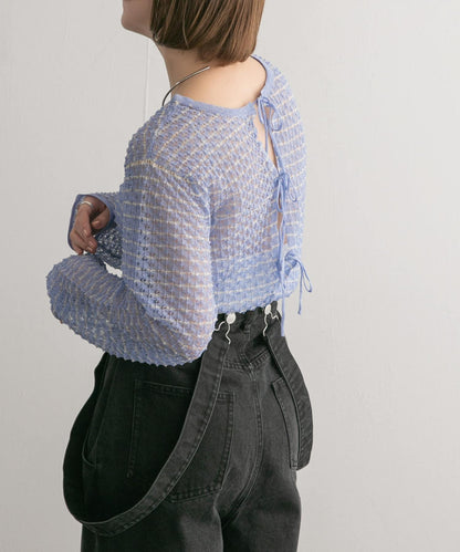 2WAY立體感透視針織衫