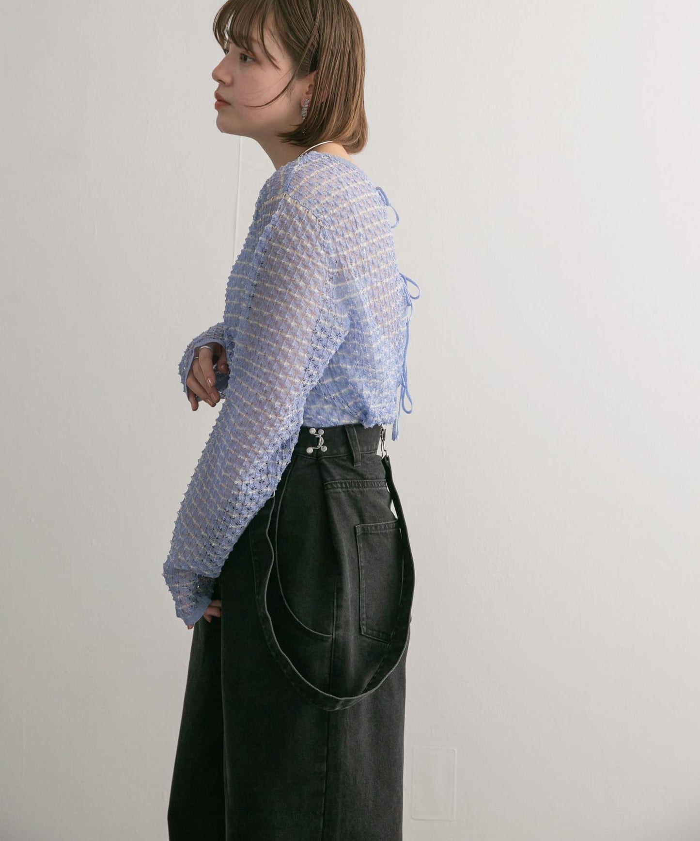 2WAY立體感透視針織衫