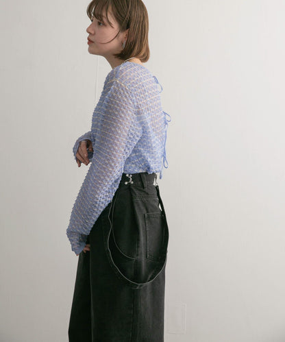 2WAY立體感透視針織衫