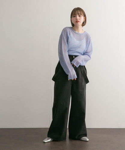 2WAY立體感透視針織衫