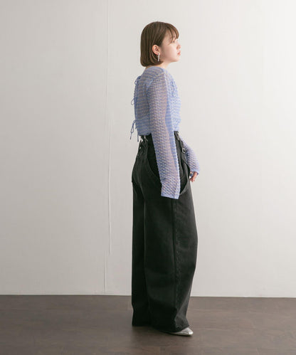 2WAY立體感透視針織衫