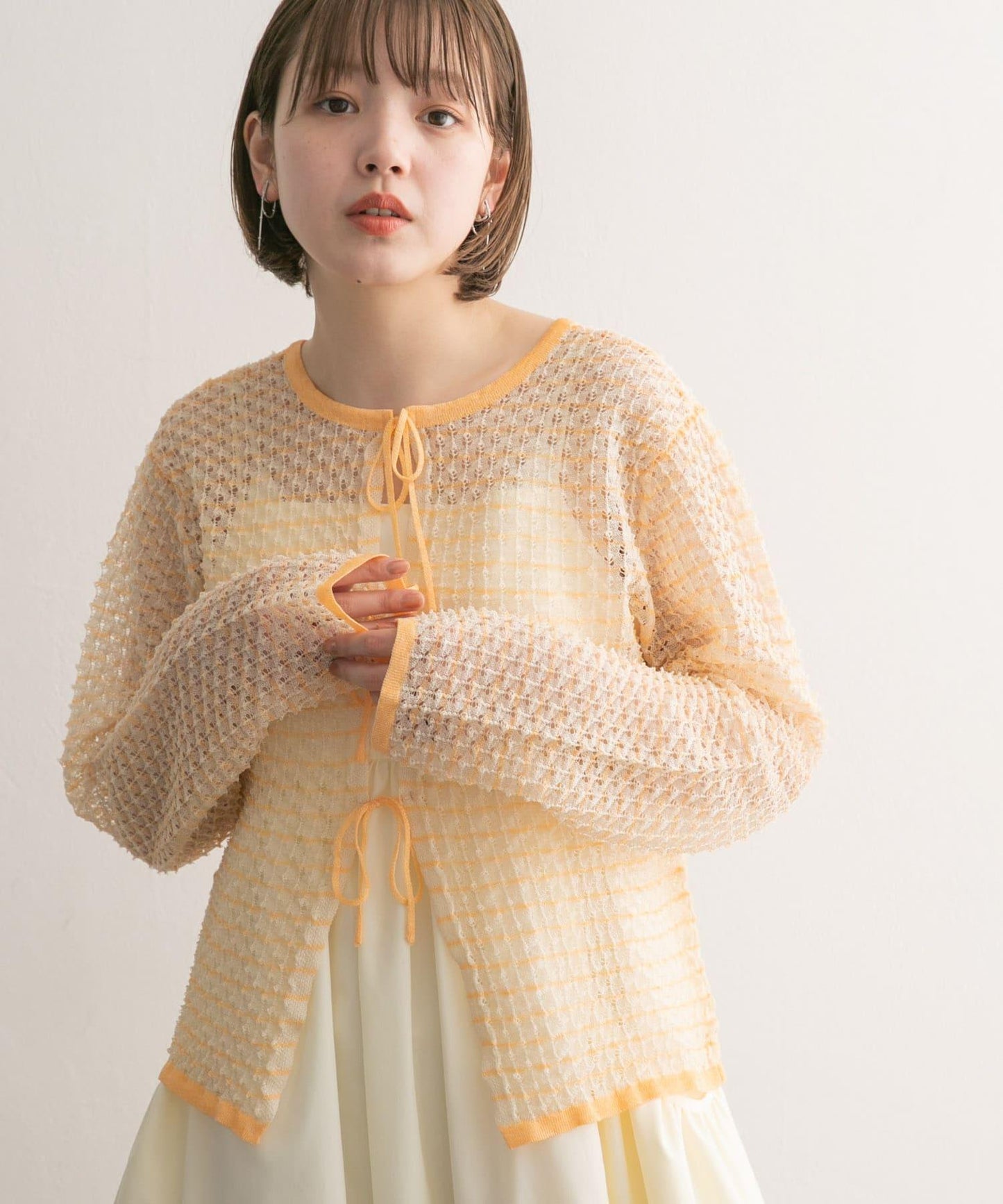 2WAY立體感透視針織衫