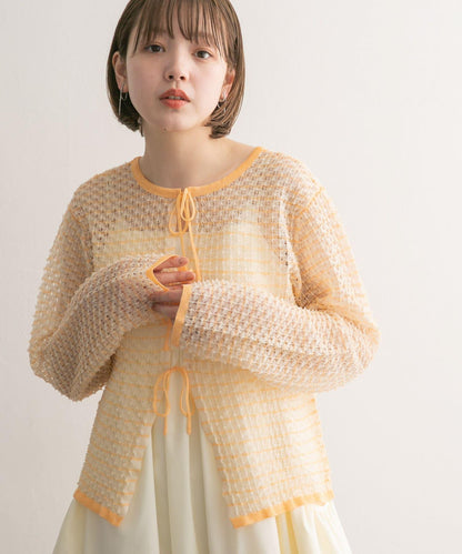 2WAY立體感透視針織衫