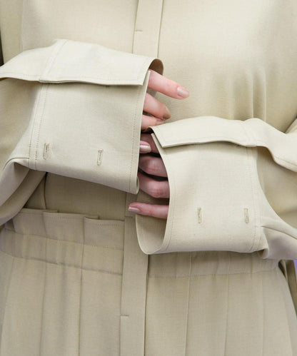 百褶拼接連衣裙