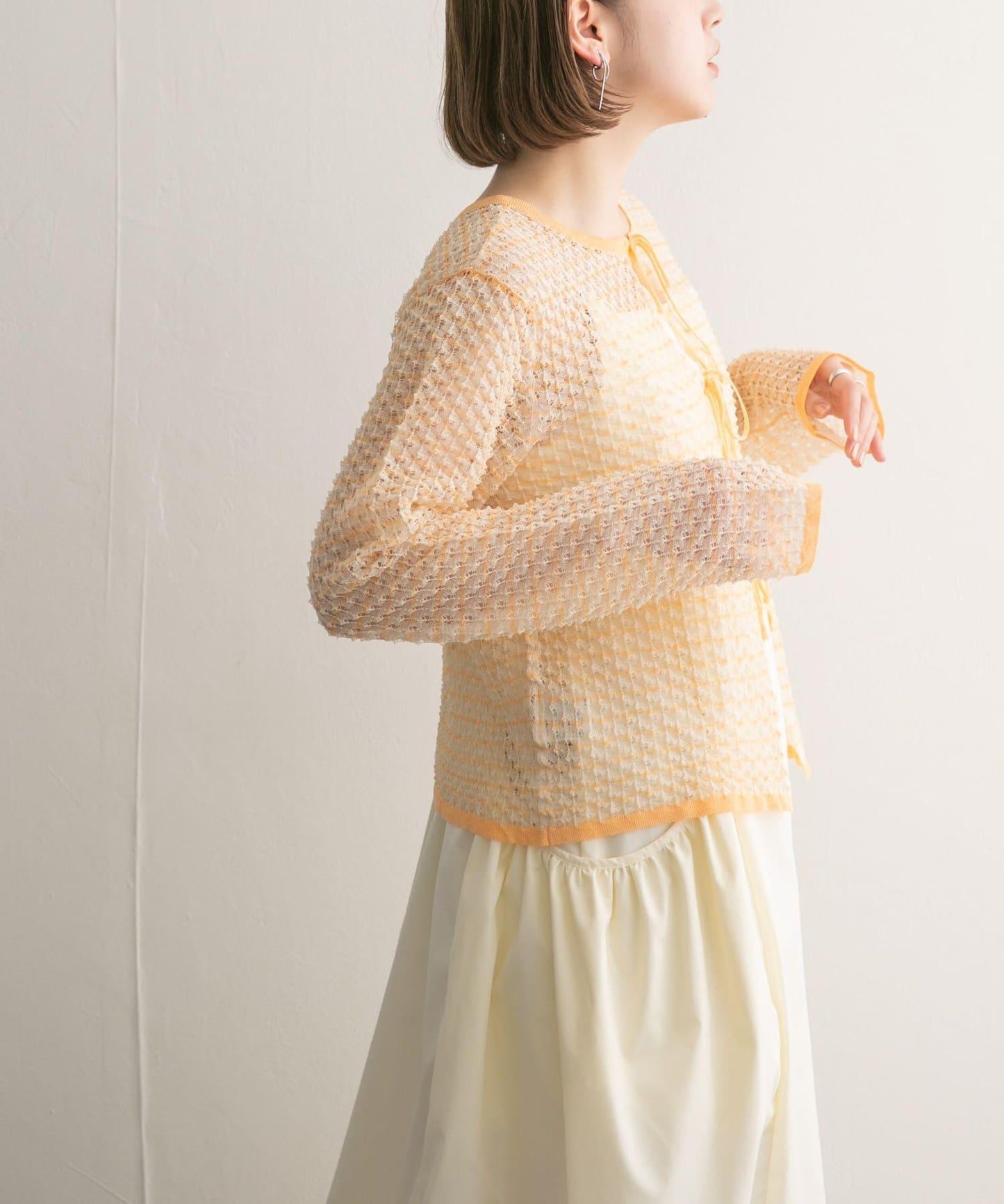 2WAY立體感透視針織衫