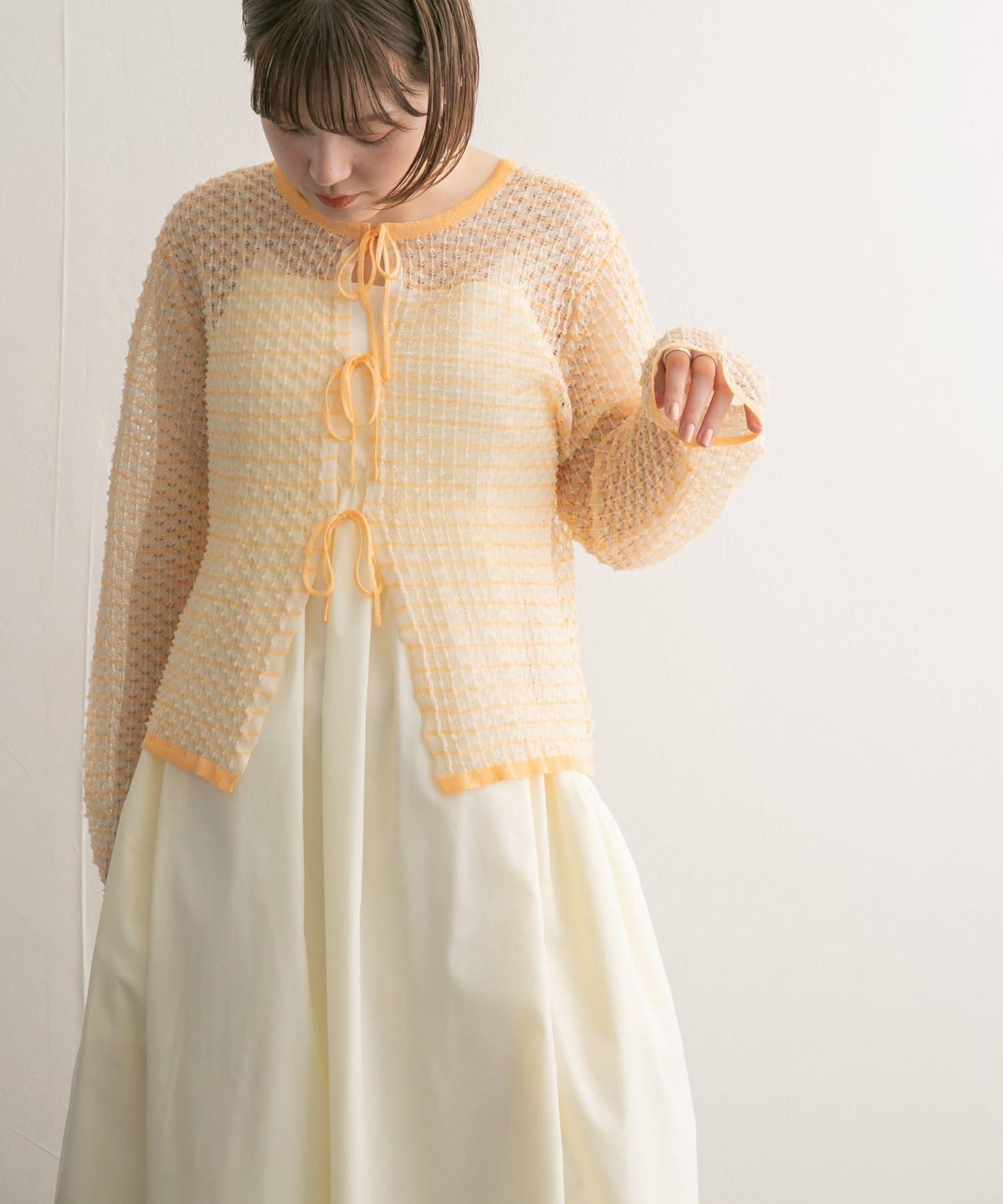 2WAY立體感透視針織衫