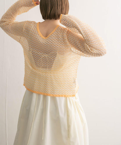 2WAY立體感透視針織衫