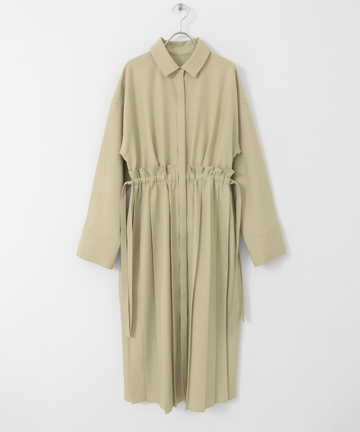 百褶拼接連衣裙